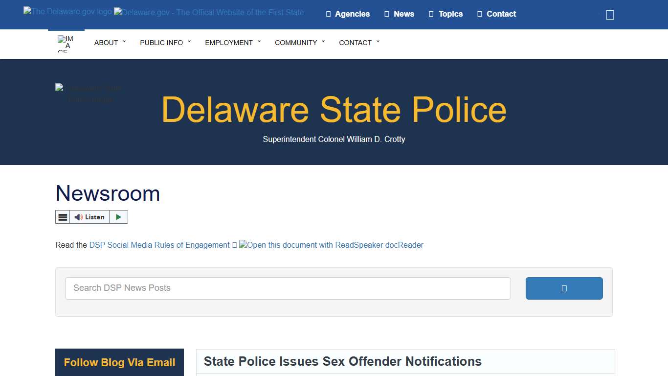 Newsroom - Delaware State Police - State of Delaware